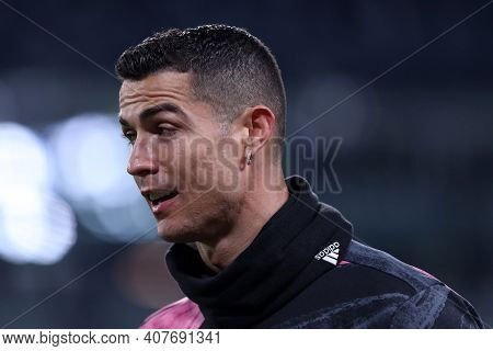 Torino, Italy. 09th Fabruary 2021 . Cristiano Ronaldo Of Juventus Fc  During The Coppa Italia Semi-f