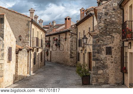 Streets Of The Medieval Town Of Pedraza In The Province Of Segovia (spain)