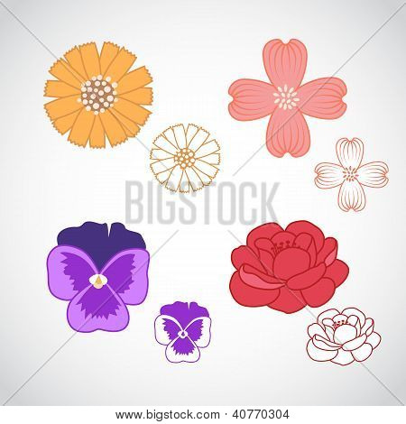 Flor Lineart Set 3
