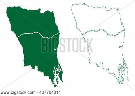 Nellore District (andhra Pradesh State, Republic Of India) Map Vector Illustration, Scribble Sketch 