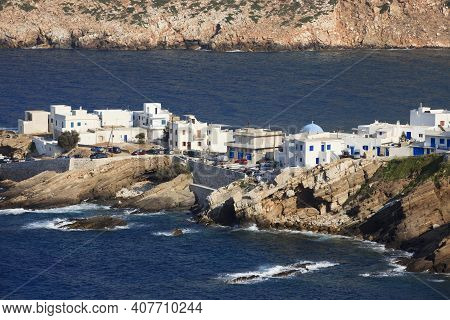 Apollon, Naxos / Greece - August 23, 2014: Apollon Village View, Naxos, Cyclades Islands, Greece