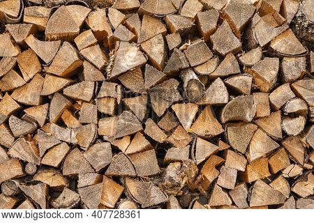 Wooden Wall From Chipped Woods, Czech Republic