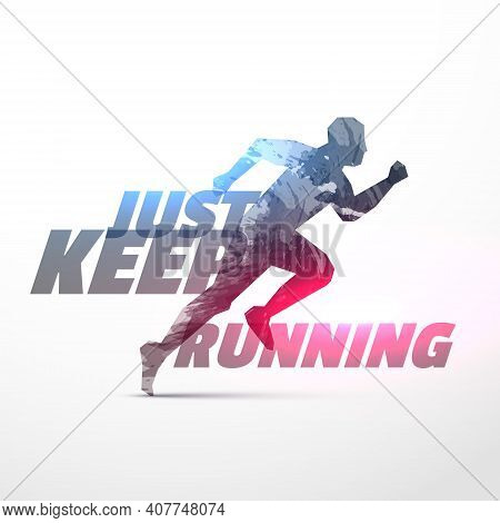 Running Person Mde With Made With Grunge With Light Effect