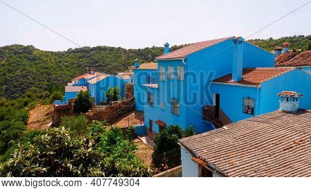 Juscar, Spain-april 22,2019: Beautiful Image Of The City Called Los Pitufos In Malaga, Spain