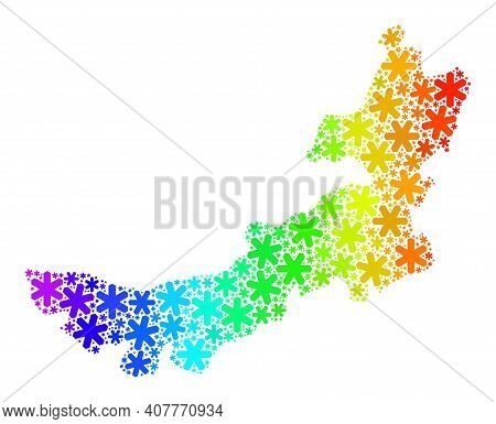 Spectrum Gradient Mosaic Of Inner Mongolia Map Combined For New Year Celebration. Inner Mongolia Map