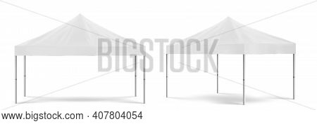 White Folding Promotion Tent, Outdoor Mobile Marquee For Marketing Exhibition Or Trade In Front And 