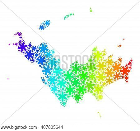 Spectrum Gradient Mosaic Of Saint Barthelemy Map Combined For New Year Holidays. Saint Barthelemy Ma