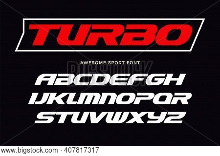 Turbo Font. Heavy Italic Letters, Modern Type For Sport Logo, Speed Race Headline, Dynamic Monogram,