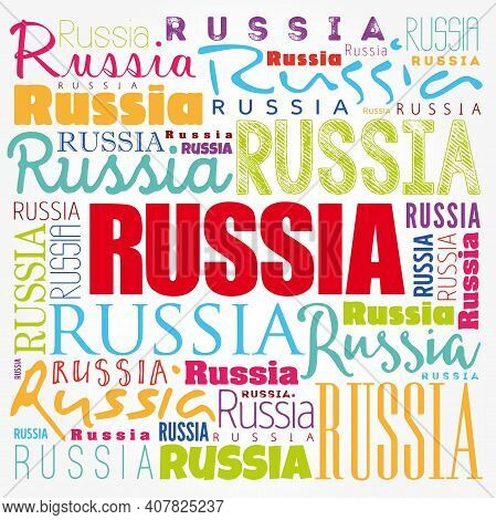 Russia Wallpaper Word Cloud, Travel Concept Background
