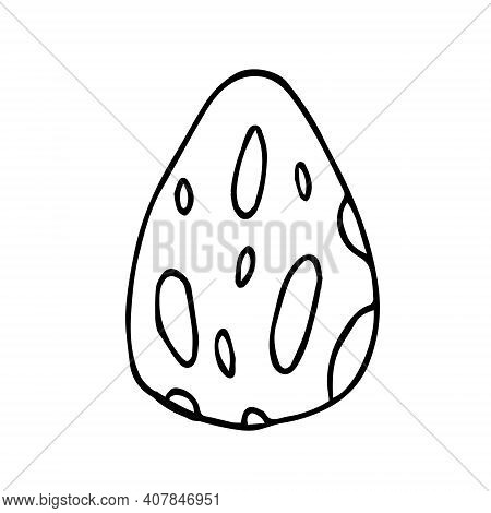 Vector Easter Egg Doodle On White Background Isolated. Egg With Spots On The Shell