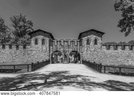 The Main Gate Of The Roman Fort Saalburg Near Frankfurt, Germany