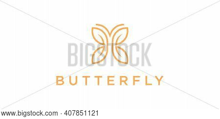 Butterfly Monogram Animal Logo Design Template Inspiration. Logo Can Be Used For Spa, Decorative, Ic