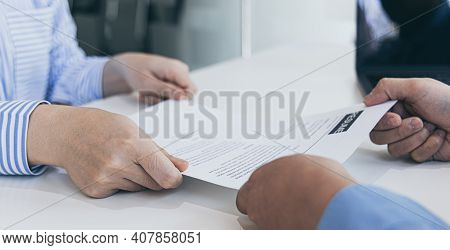 Applicants submitting a resume to the staff to apply for a job, Participating in the selection of ap