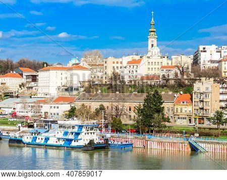 Belgrade, Serbia - March 08, 2013: View Of The Old City Center Of Belgrade And Sava River, Serbia