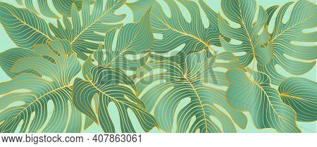 Floral Leaves Seamless Pattern. Foliage Garden Background. Floral Ornamenal Tropical Nature Summer P
