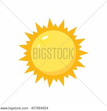 Sun Icon Symbol Isolated On White Backgorund. Vector Stock
