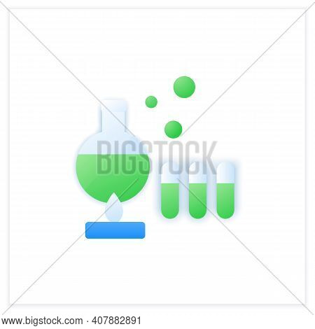 Producing Vaccine Flat Icon. Laboratorian Research. Chemical Formula. Cure Search, Vaccine Developme