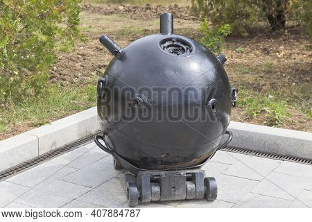 Sevastopol, Crimea, Russia - July 28, 2020: Marine Galvanic Impact Anchor Mine Of The 1908/1939 Mode