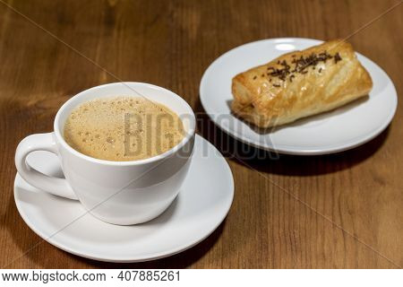 Cup Coffee And Pain Au Chocolat