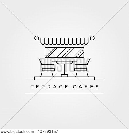 Terrace Cafes Icon Line Art Logo Vector Minimalist Illustration Design
