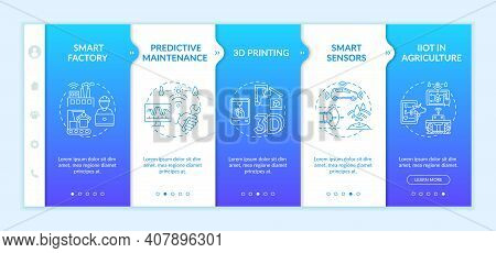 Industry 4.0 Tendencies Onboarding Vector Template. Predictive Maintenance. Smart Sensors. Iiot In F