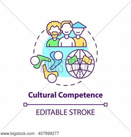 Cultural Competence Concept Icon. Language Learning Competence Idea Thin Line Illustration. Effectiv