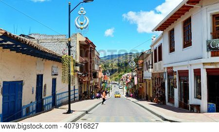 Chordeleg, Ecuador - October 10, 2018: Little Town In Azuay Province Of Ecuador Is Wildly Known For 