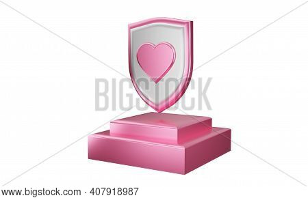3d  Hearts Isolated On White Background Close-up. A Symbol Of Love And All Lovers. Traditional Sign 