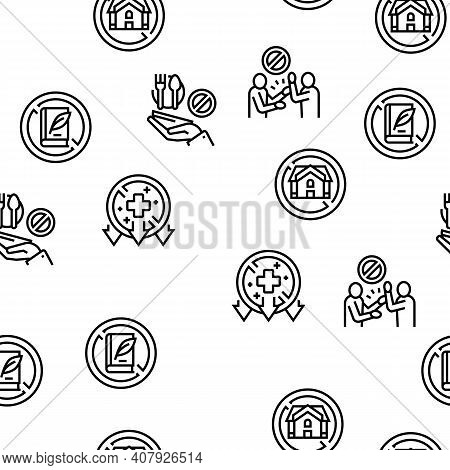 Poverty Destitution Vector Seamless Pattern Thin Line Illustration