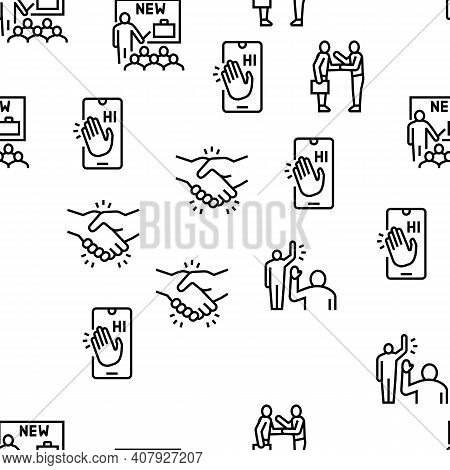 Introduction Speech Vector Seamless Pattern Thin Line Illustration