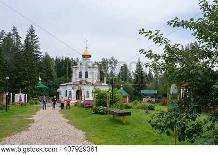 Russia - August 19, 2020. The Holy Key. Okovetsky Holy Spring. Okovtsy, Selizharovsky District, Tver