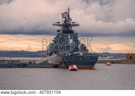 Kronstadt, Russia - October 06, 2019: Warship-museum  