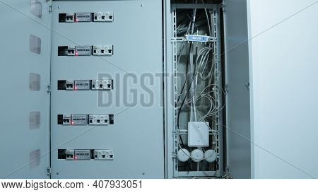 Open Structure Of An Electrical Panel With Apartment-based Metering Devices For Electricity Consumpt
