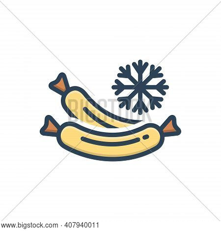 Color Illustration Icon For Frozen Compacted Cold Temperature Chilled Frigid Icy