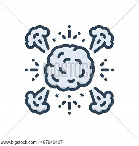 Color Illustration Icon For Explode Implode Blast Burst Dynamite Spark Explosion