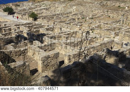Kamiros, Rhodes / Greece - June 23, 2014: Ancient Kamiros Ruins Area, Rhodes, Dodecanese Islands, Gr