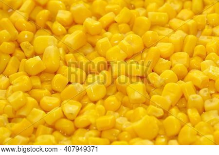Yellow Sweetcorn Maize Close Up On A Plate