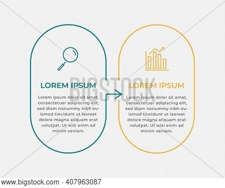 Business Infographic Design Template Vector With Icons And 2 Two Options Or Steps. Can Be Used For P