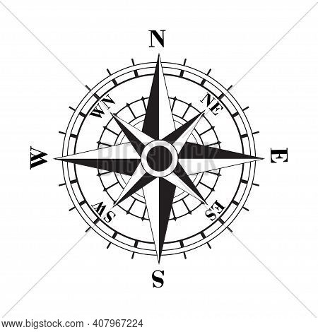 Compass Icon Design Vector Template, Vector Illustration