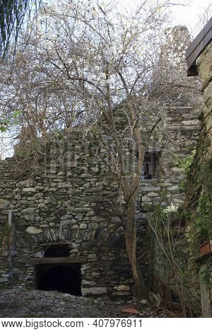 Triora (im), Italy - February 15, 2017: An Old House In The Witches Village Of Triora, Imperia, Ligu