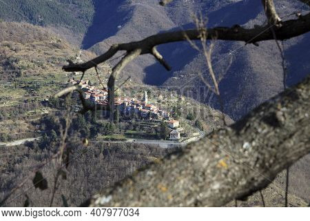 Triora (im), Italy - February 15, 2017: View From The Witches Village Of Triora, Imperia, Liguria, I