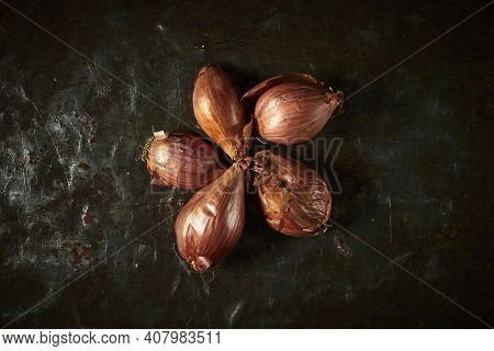 Bunch Of White Onions, Close-up, Studio Shot