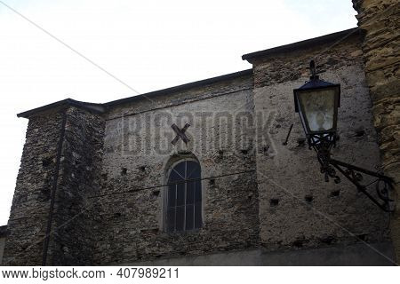 Triora (im), Italy - February 15, 2017: Old Houses Details In The Witches Village Of Triora, Imperia
