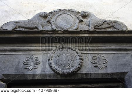 Triora (im), Italy - February 15, 2017: Old Houses Details In The Witches Village Of Triora, Imperia