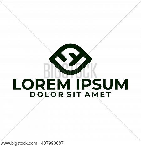 Initial Letter Sj Logo Template With Modern Geometric Leaf Line Art Illustration On Flat Design Mono