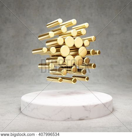 Neo Cryptocurrency Icon. Gold 3d Rendered Neo Symbol On Red Matte Gold Plate.