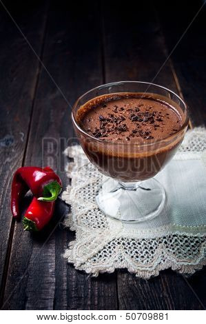Dark And Delicate Chocolate Mousse With Chilli Pepper