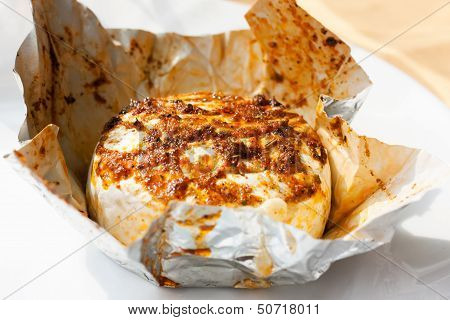 Hermelin, Czech Cheese With Spices Heat On Barbecue