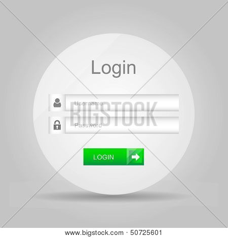 Vector login interface - username and password
