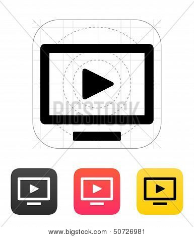 Flatscreen TV icon. Vector illustration.